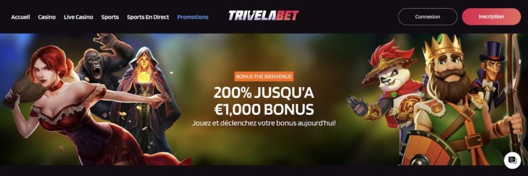 Trivelabet Casino bonus bienvenue