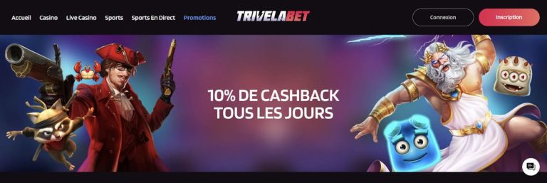 Trivelabet Casino cashback
