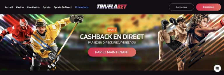 Trivelabet Casino cashback live