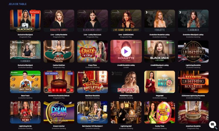 Trivelabet Casino jeux live