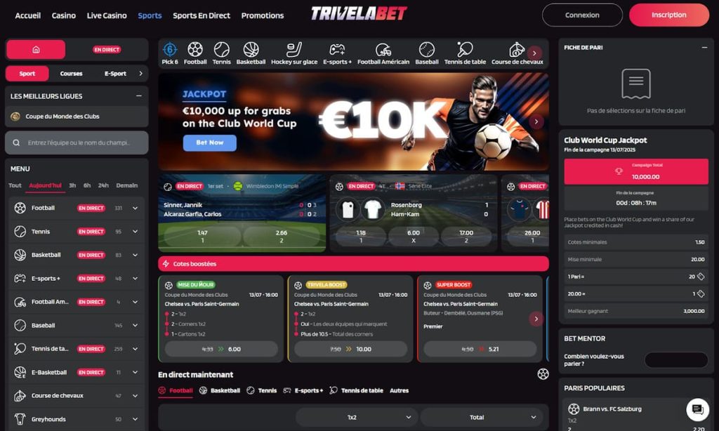 Trivelabet Casino paris sportifs